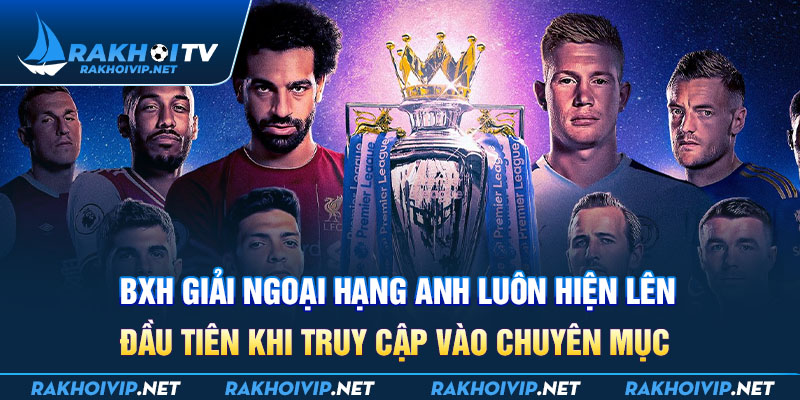 BXH giải Ngoại hạng Anh luôn hiện lên đầu tiên khi truy cập vào chuyên mục